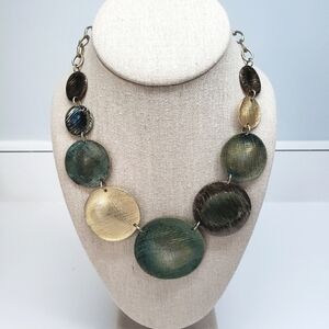 St. Thomas Mixed Metal Disk Statement Necklace